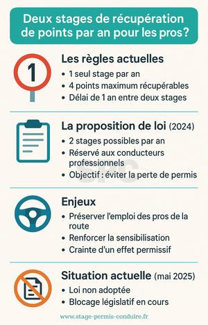 Professionnels de la route : vers deux stages de récupération par an ?