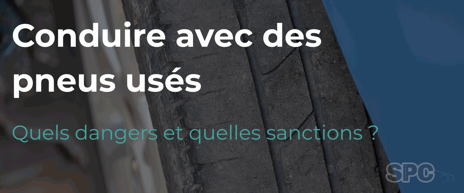 Pneu usé en gros plan illustrant les dangers de conduire avec des pneus usés